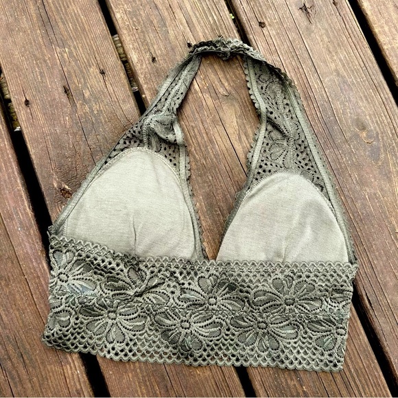 Halter Lace Bralette with Padded Stay-Put Cups | size large by Coco Lingerie - Picture 3 of 5